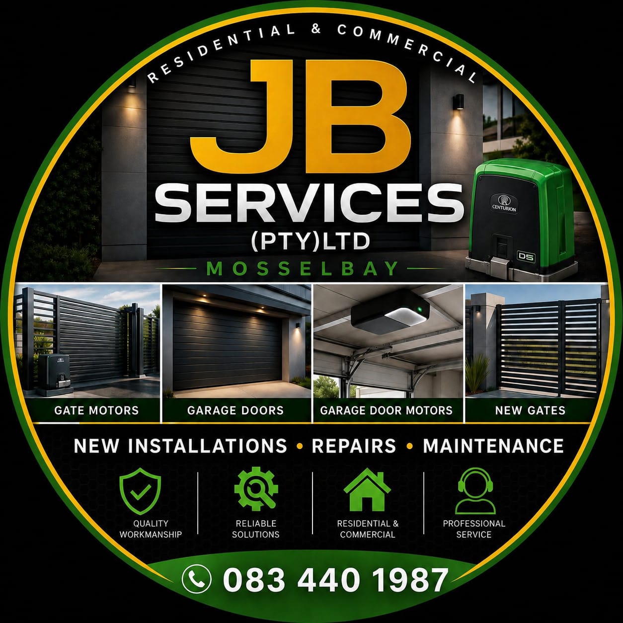 JB Services garage door, gate and motor installations